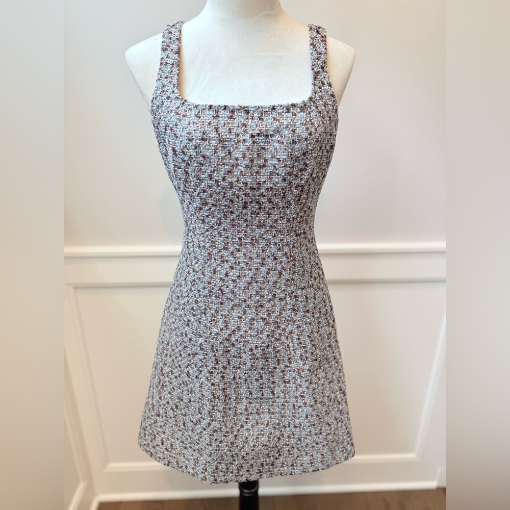 Veronica Beard NWT Sz 4 sleeveless Delphine Metalic Tweed Dress in Silver Multi